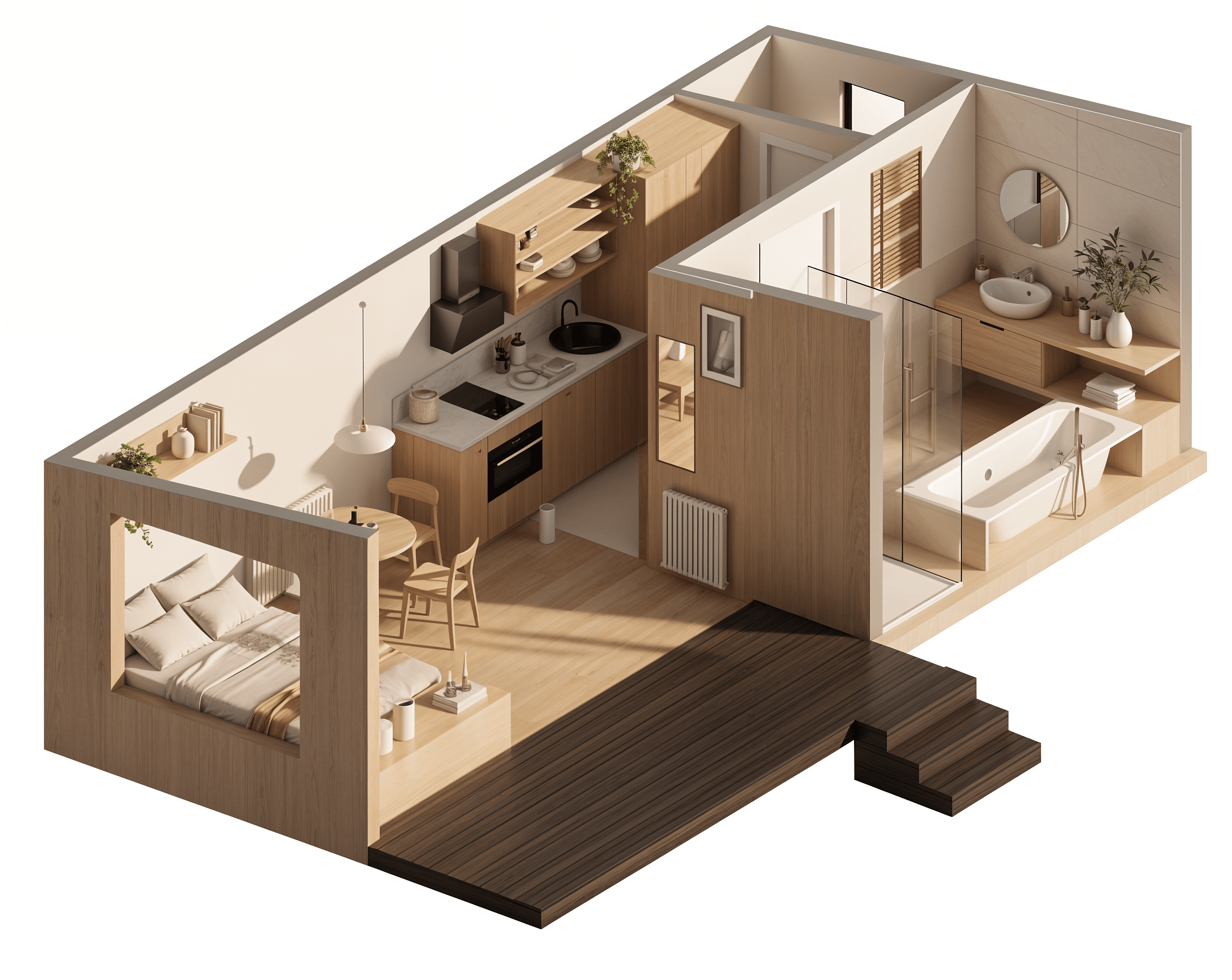 2- persoons Duin Cabin met ligbad